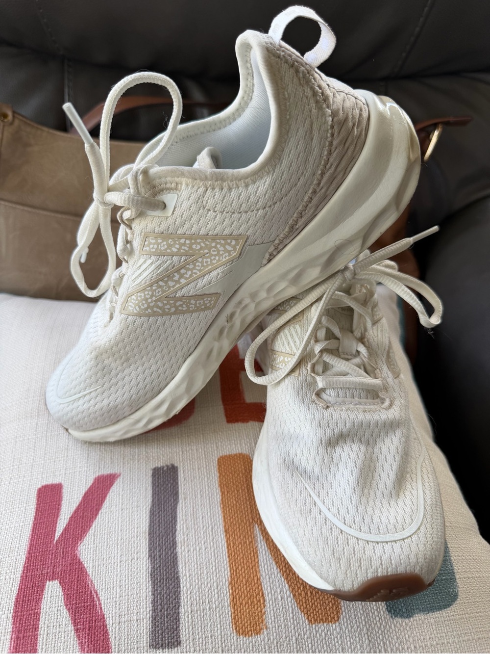 New Balance Off-White Lace-Up Athletic Sneakers